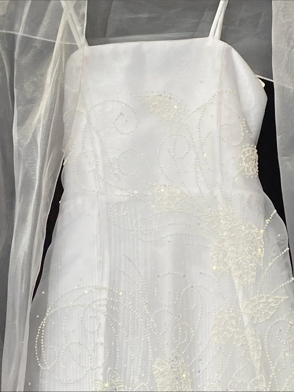 Lily White Formal Girls Dress with Sheer Scarf New Without Tag